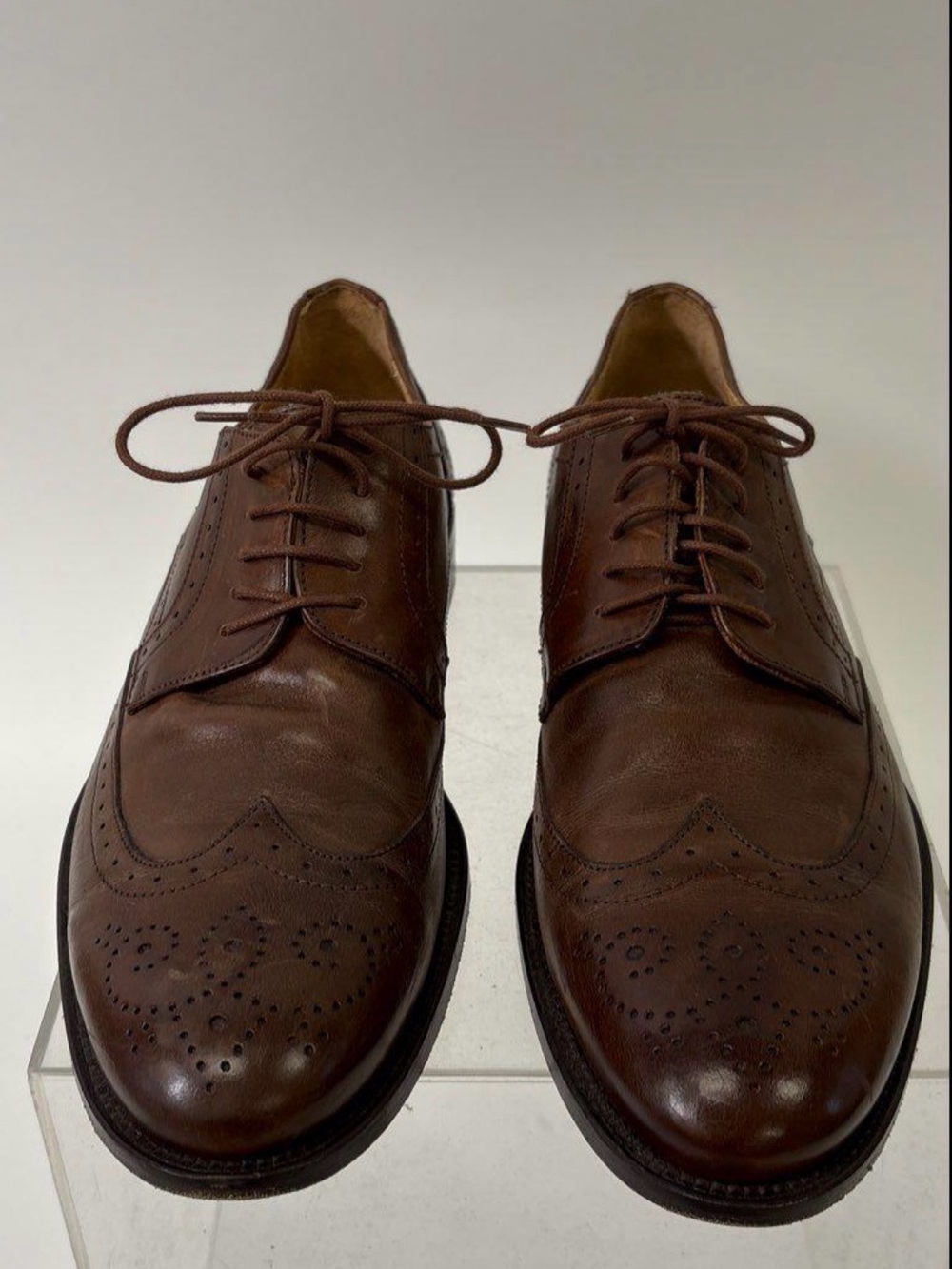 Men's Brown Leather Wingtip Oxford Dress Shoes Mercanti Fiorentini Men's Brown O